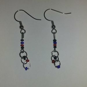 Delicate Beaded Earrings (Handmade)